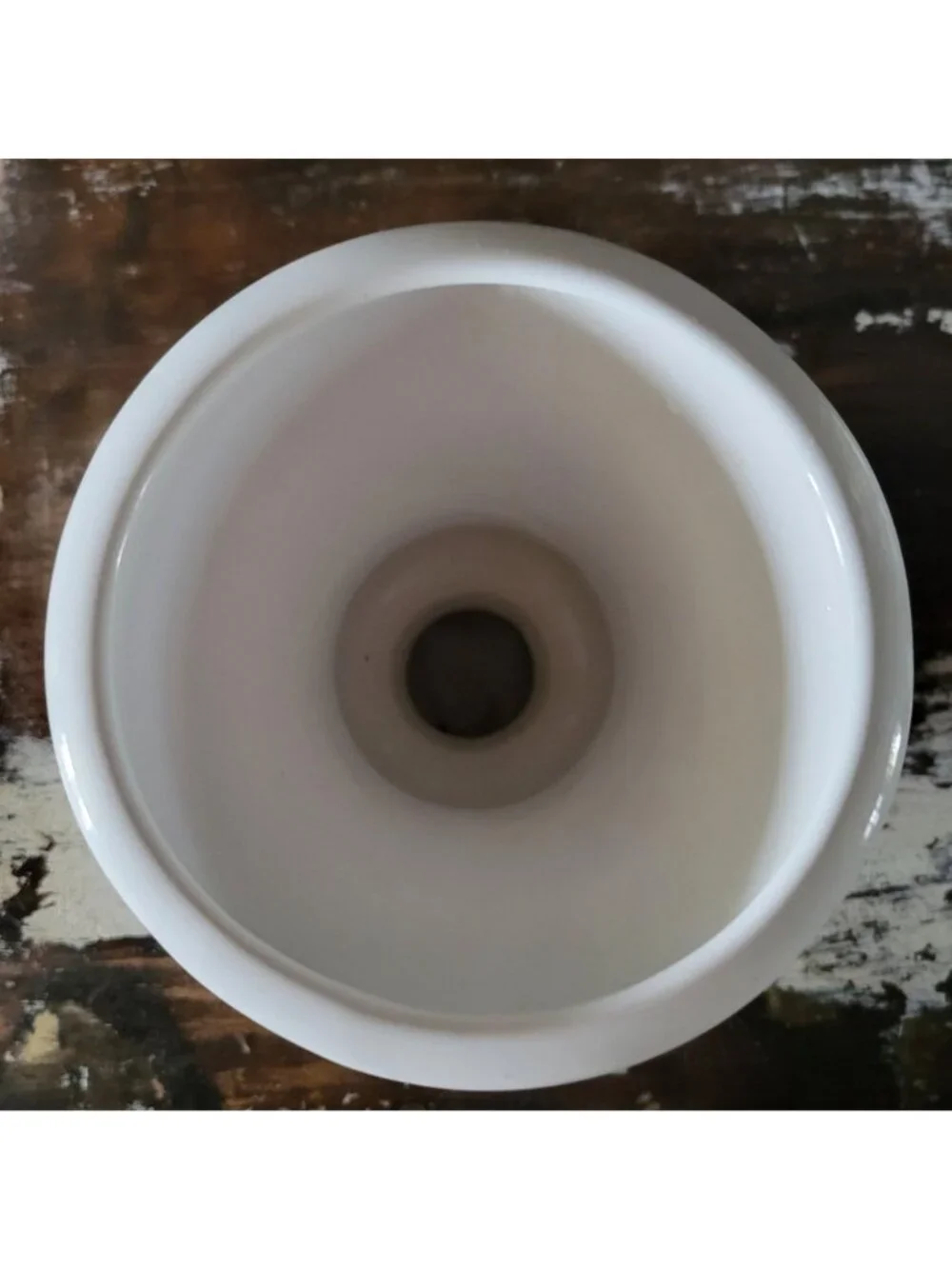 Vintage White Ceramic Pedestal Vase With Classic Urn Shape #316